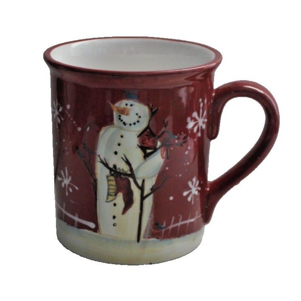Certified International Mary Beth Baxter Snowman Red Coffee Mug